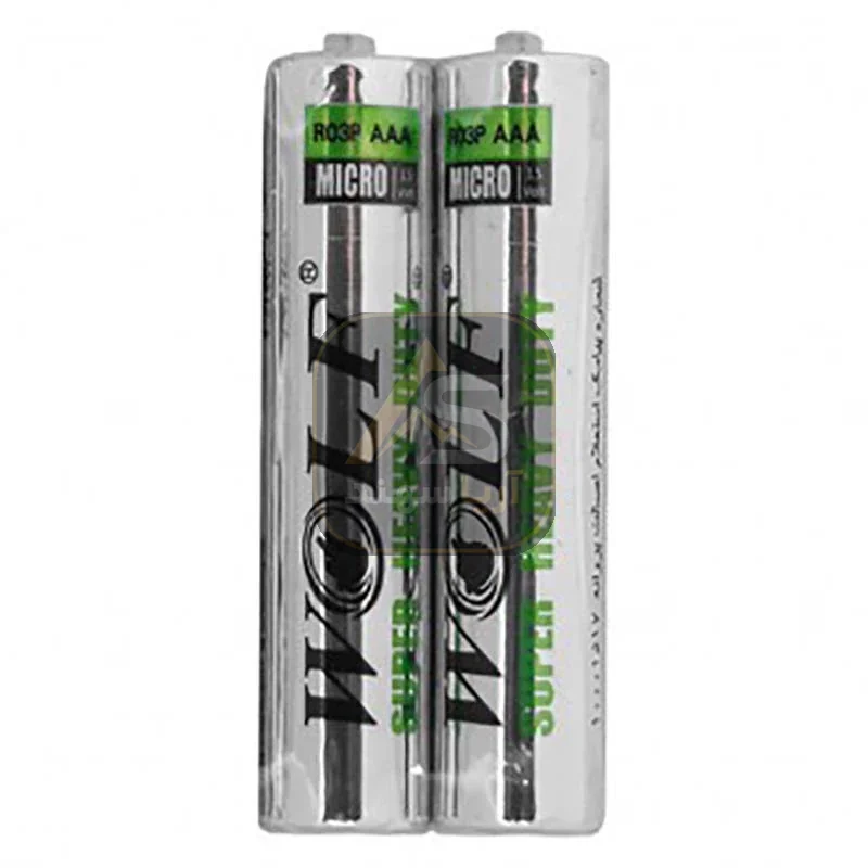 باتری نیم قلمی شرینک ولف WOLF Super Heavy Duty بسته 2 عددی - فروشگاه آریا سهند